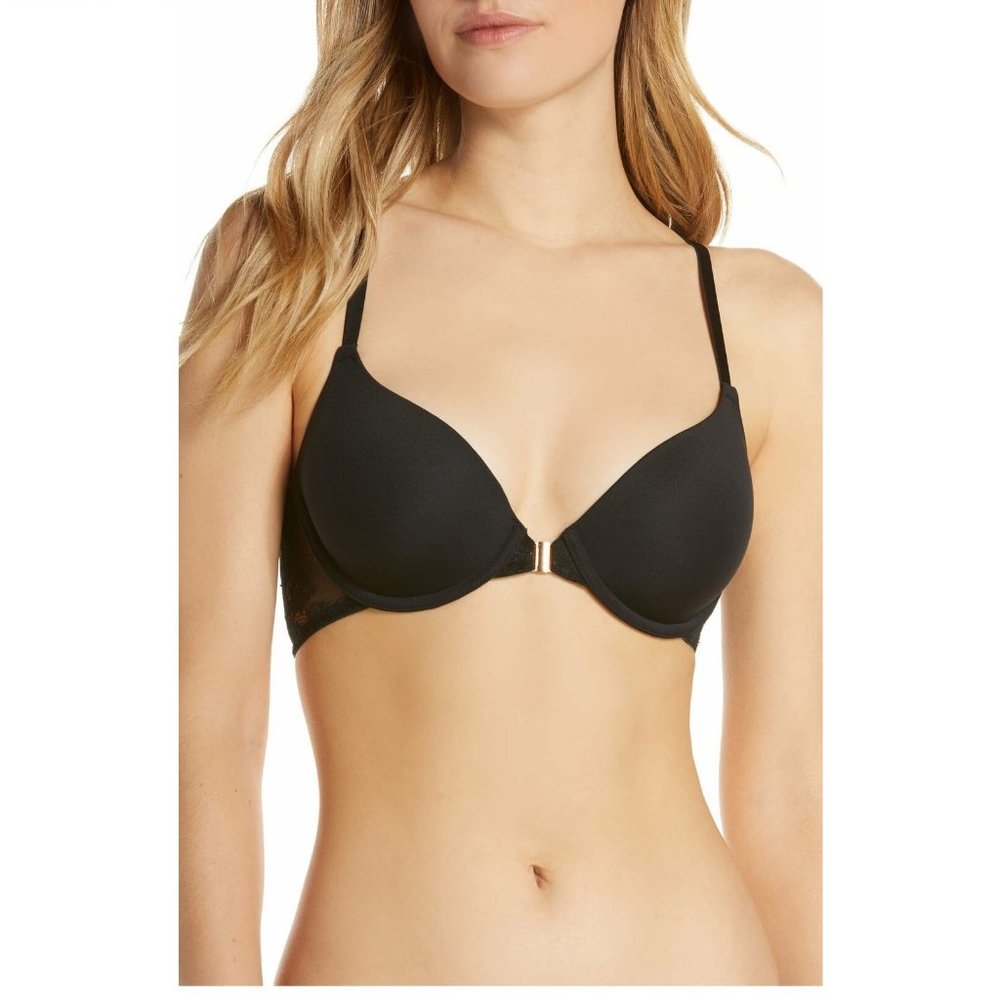 VINCE CAMUTO Lana Underwire Racerback Bra - Size 32DD, Black